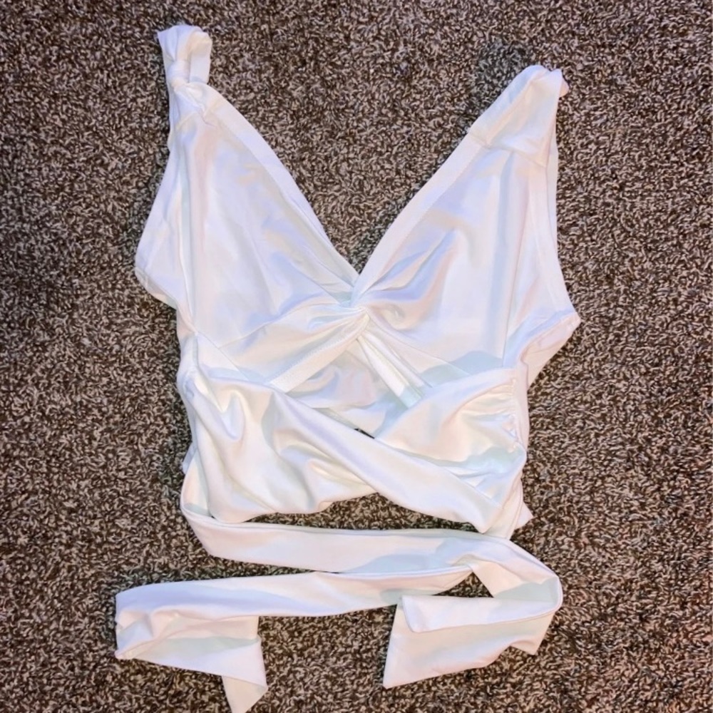 Shein white wrap tank